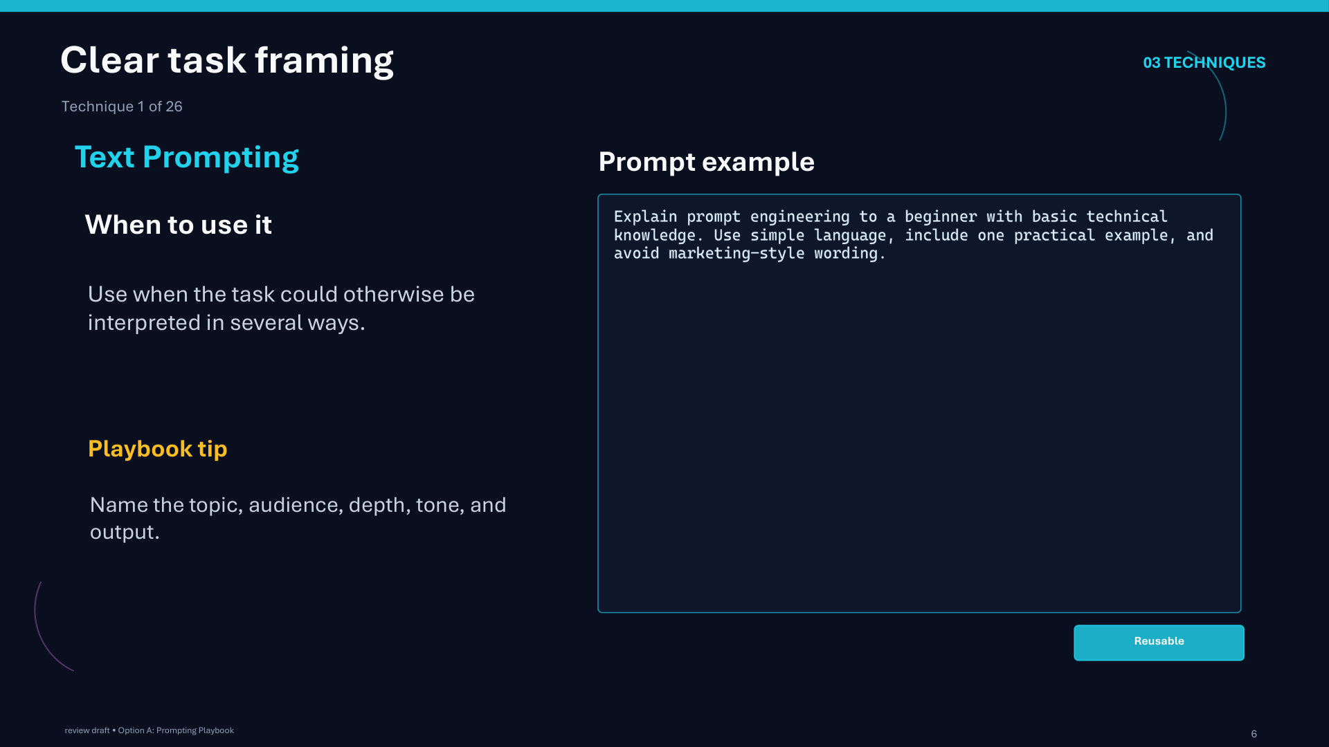 Page 6: Clear task framing