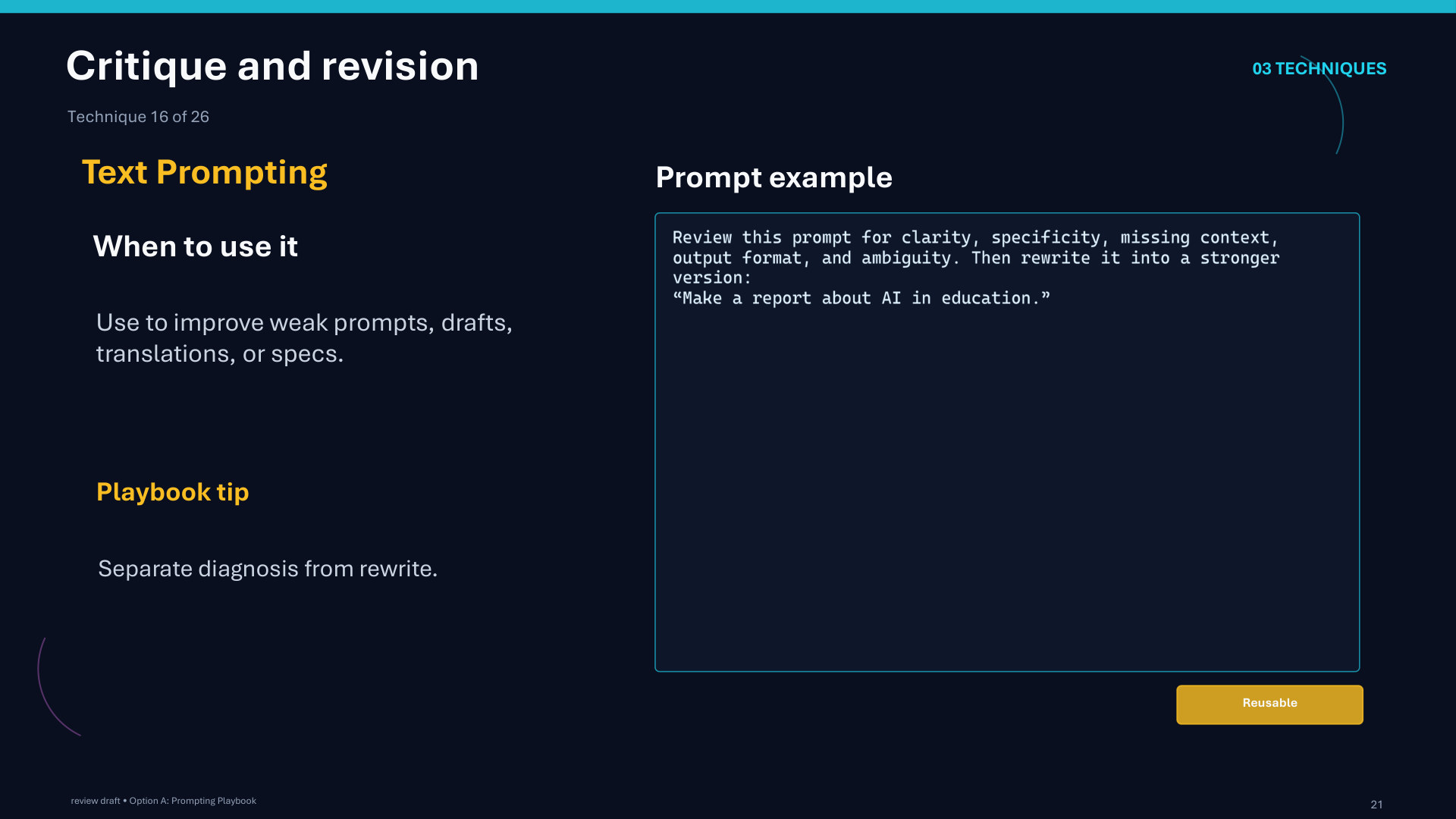 Page 21: Critique and revision