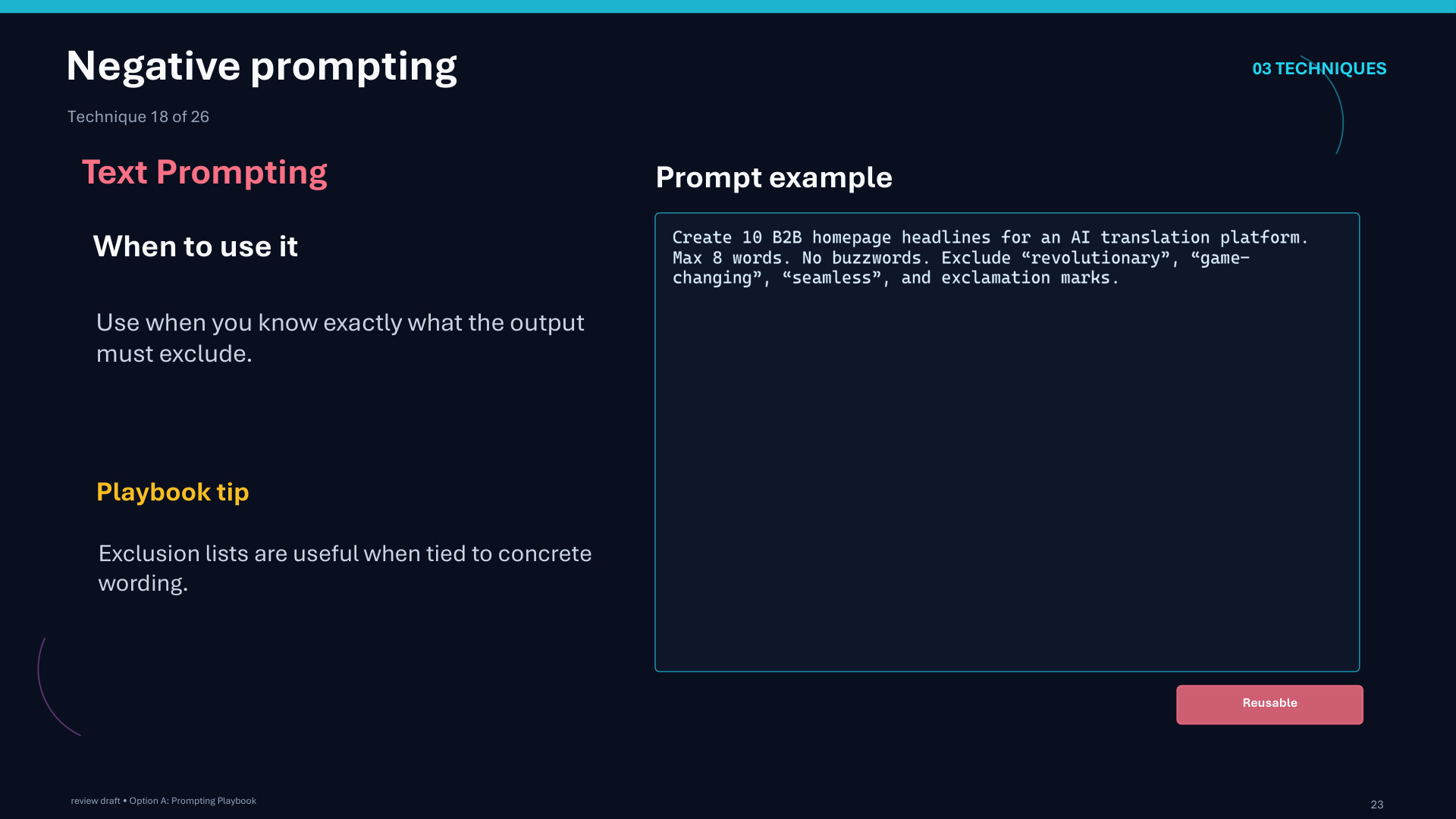 Page 23: Negative prompting