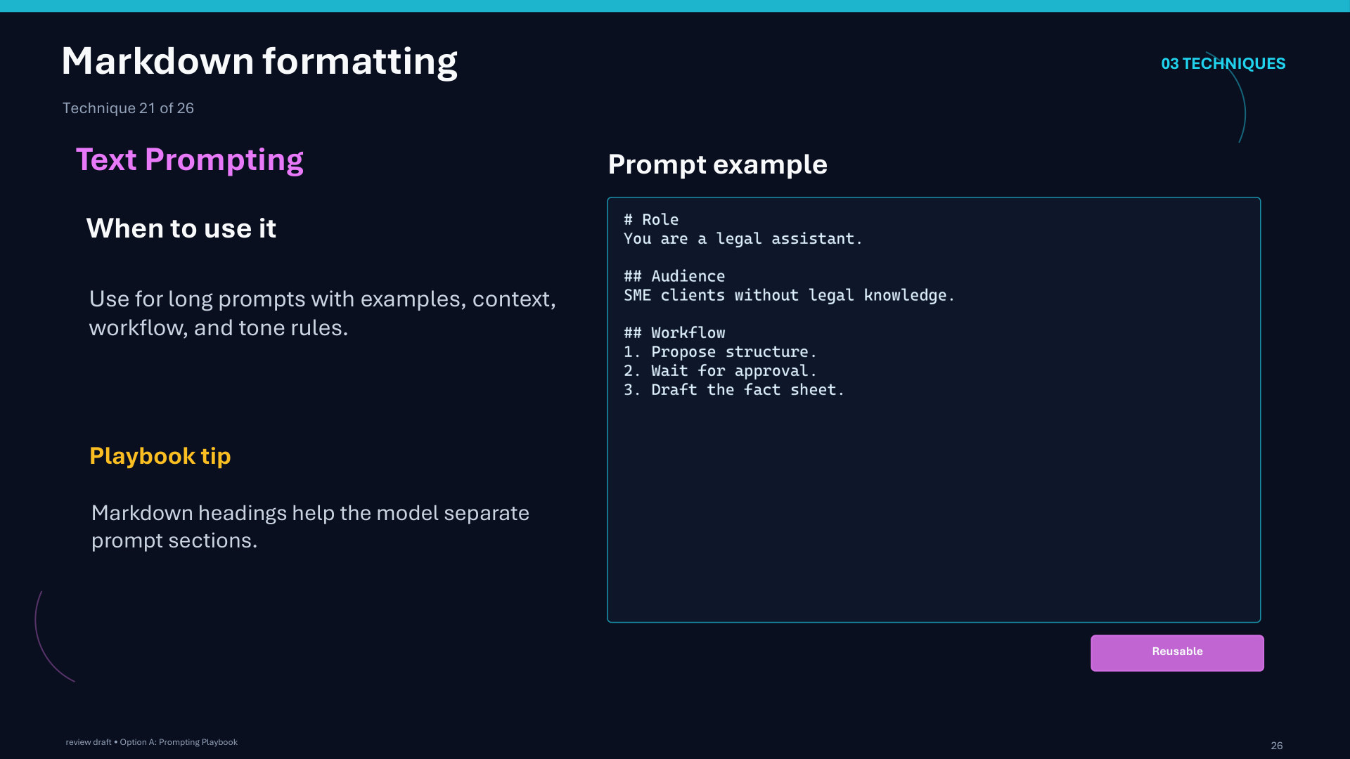 Page 26: Markdown formatting