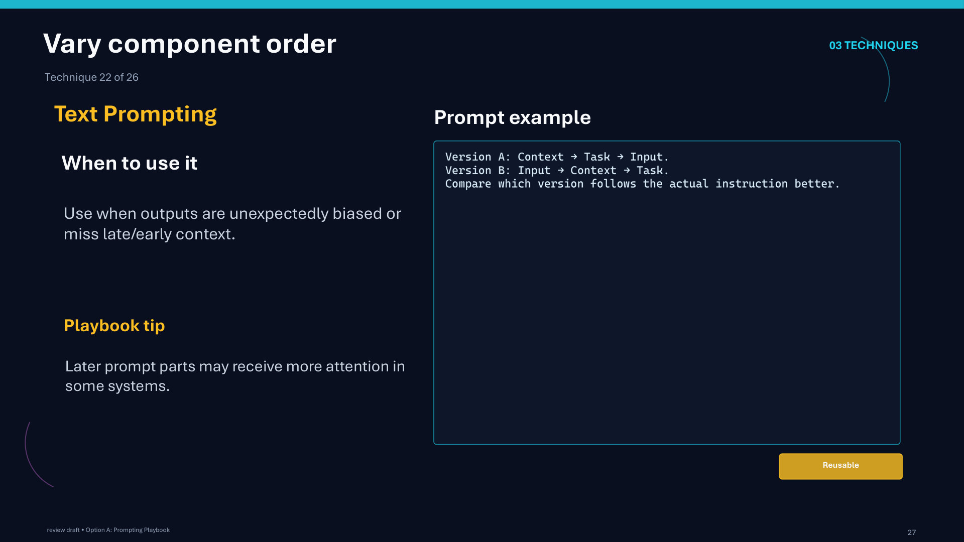 Page 27: Vary component order