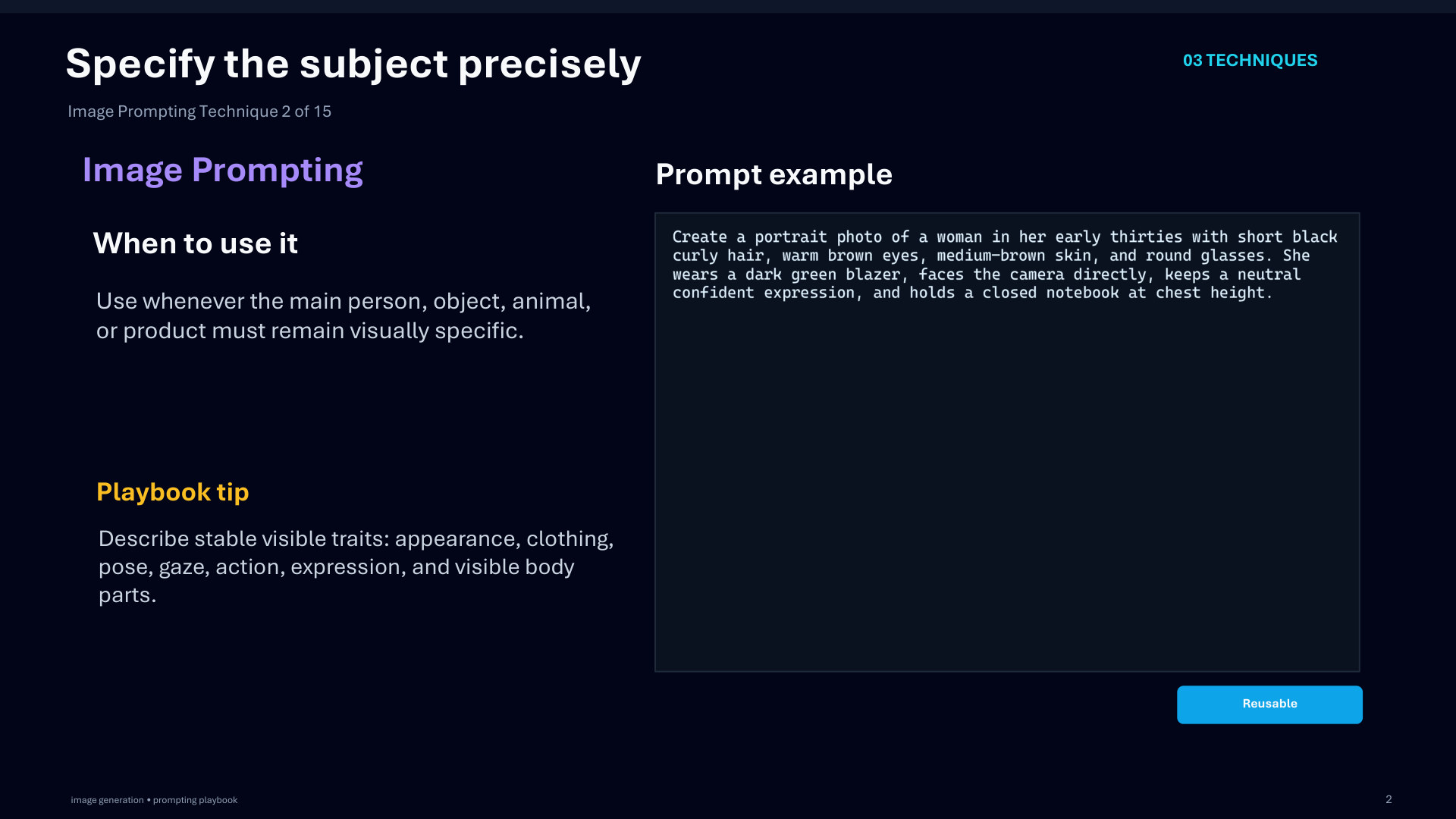 Page 33: Specify the subject precisely