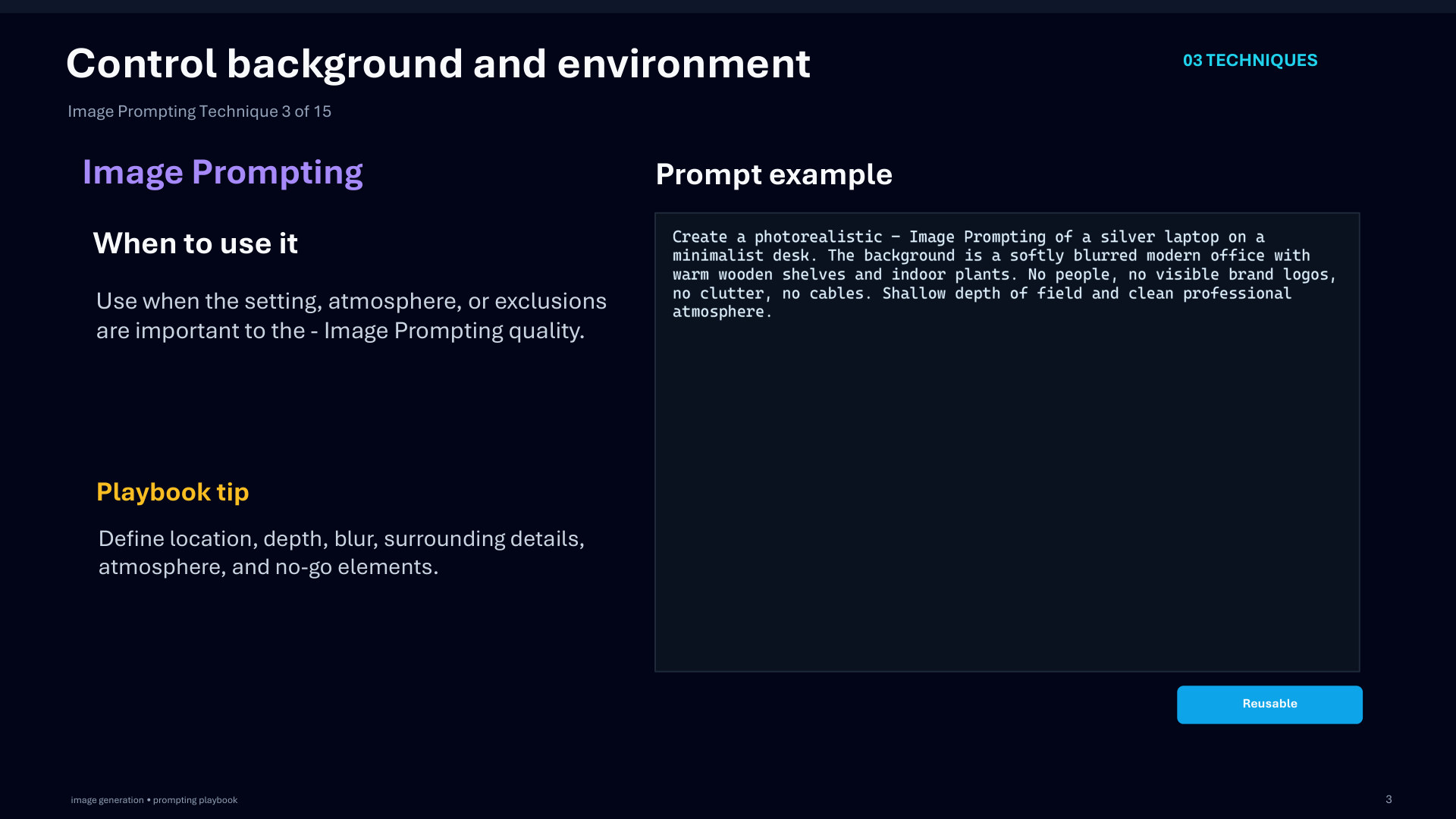 Page 34: Control background and environment