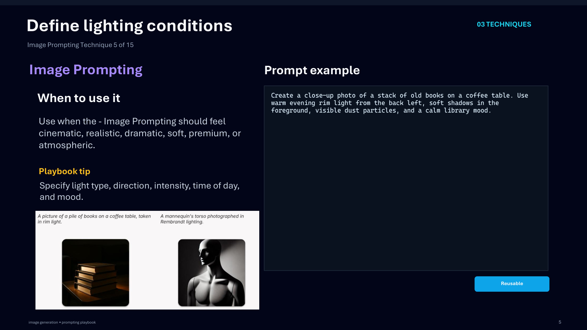 Page 36: Define lighting conditions