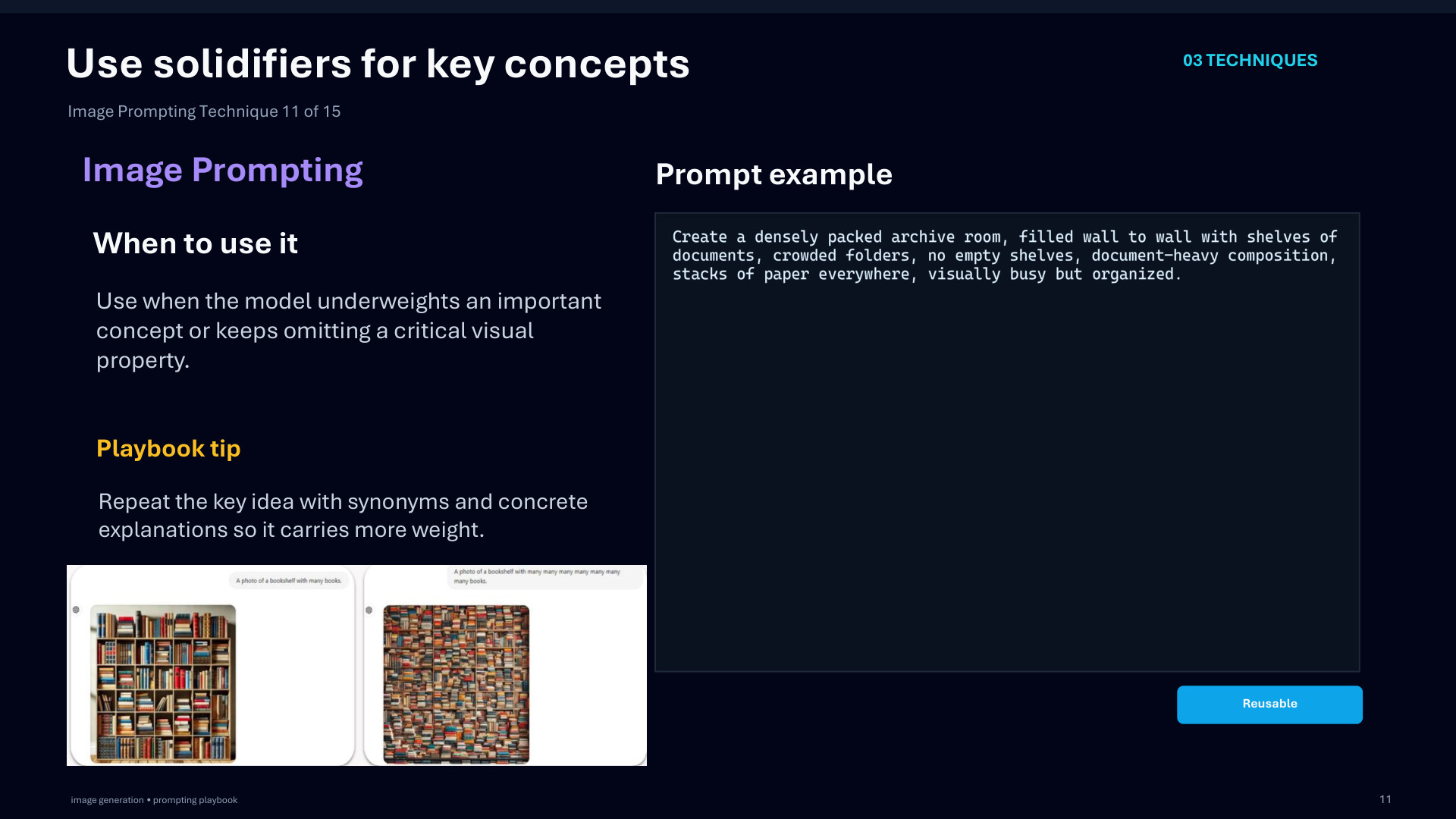 Page 42: Use solidifiers for key concepts