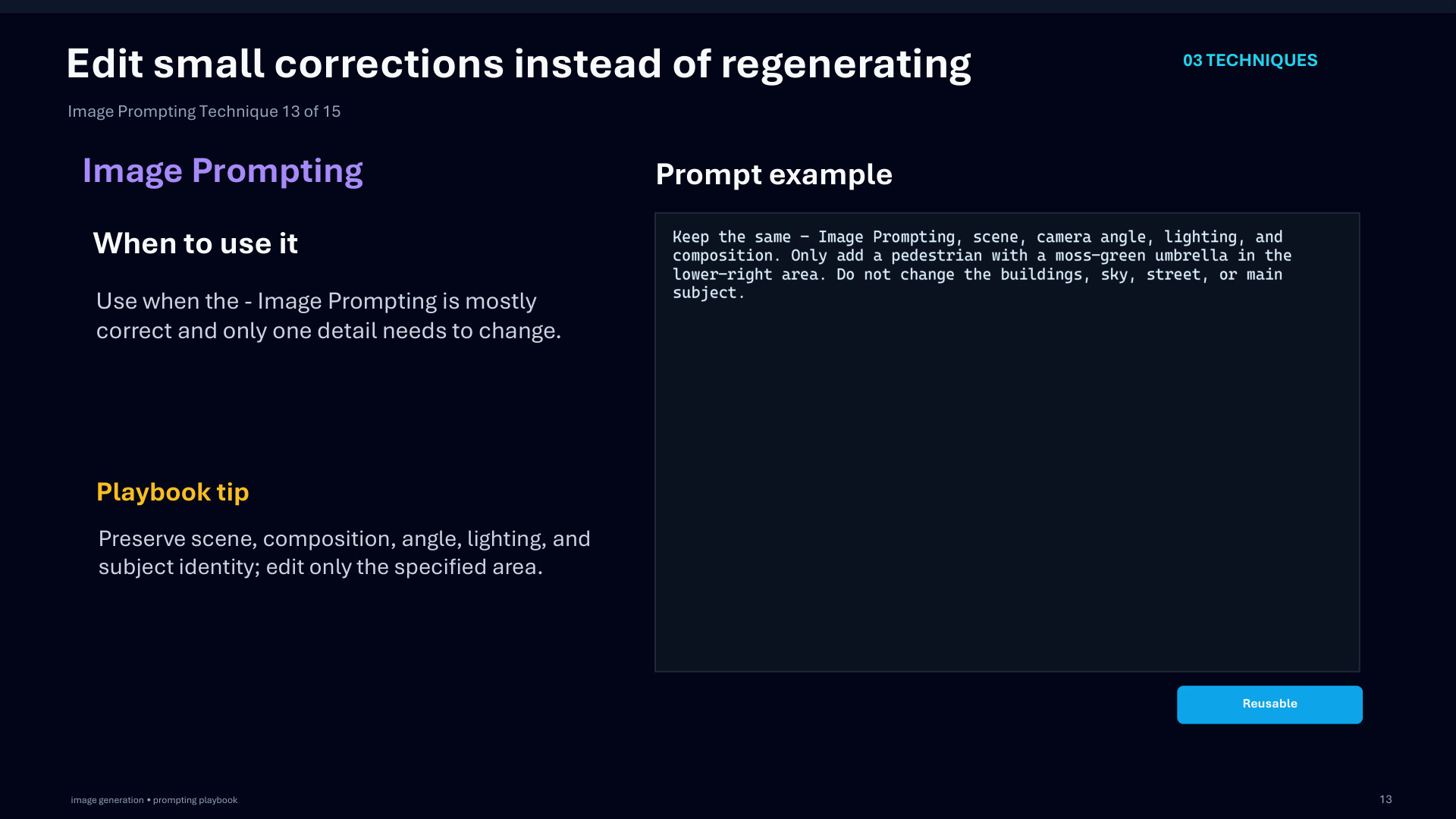 Page 44: Edit small corrections instead of regenerating